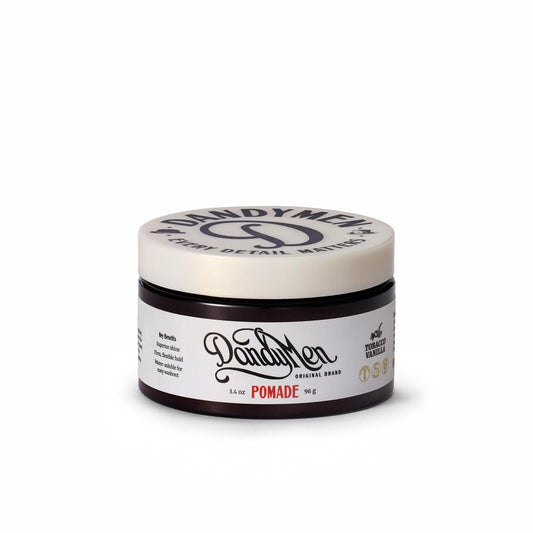 DandyMen Pomade – Strong Hold, High Shine, Hydrating Formula with Pro-Vitamin B5 – Tobacco Vanilla Scent – 4 oz Avelisse