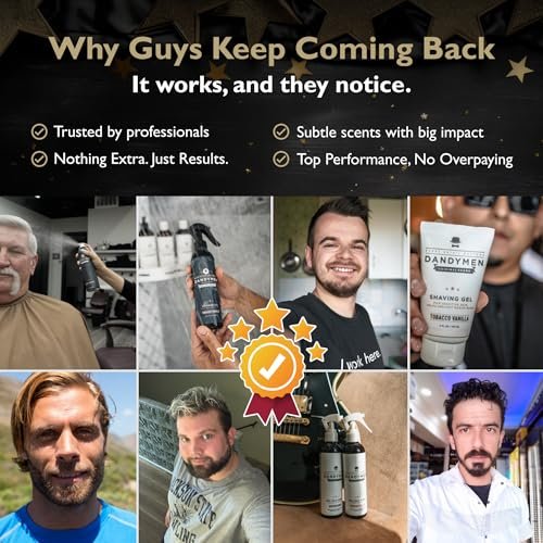 DandyMen Pomade – Strong Hold, High Shine, Hydrating Formula with Pro-Vitamin B5 – Tobacco Vanilla Scent – 4 oz Avelisse
