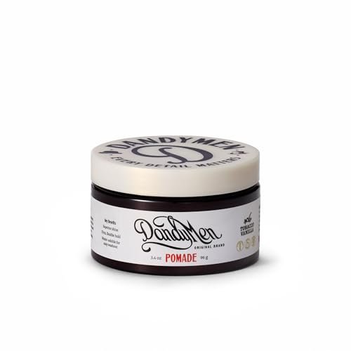 DandyMen Pomade – Strong Hold, High Shine, Hydrating Formula with Pro-Vitamin B5 – Tobacco Vanilla Scent – 4 oz Avelisse