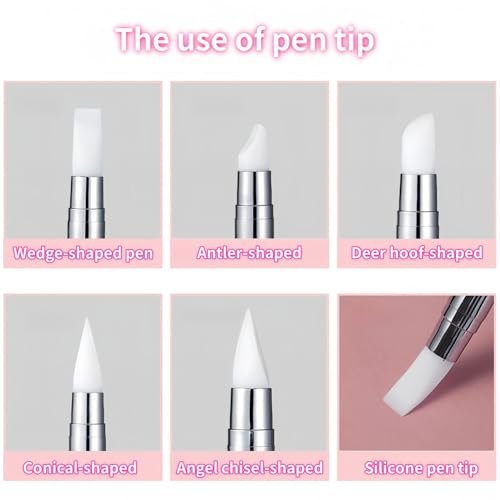 5-Piece Dual-Tipped Silicone Nail Art Pens Set - Professional 2-Way Dotting Tools for Resin, Foil, Carving & Drawing - Home & Salon Nail Design Kit - görsel 10