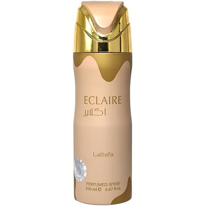 Lattafa Eclaire Gourmand Sweet Floral Musky Perfumed Deodorant Spray for Women, 6.67 oz / 200 ml