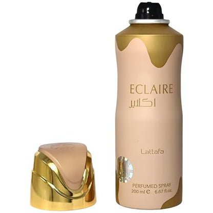 Lattafa Eclaire Gourmand Sweet Floral Musky Perfumed Deodorant Spray for Women, 6.67 oz / 200 ml