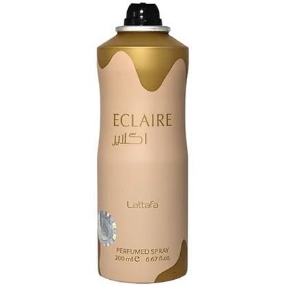 Lattafa Eclaire Gourmand Sweet Floral Musky Perfumed Deodorant Spray for Women, 6.67 oz / 200 ml