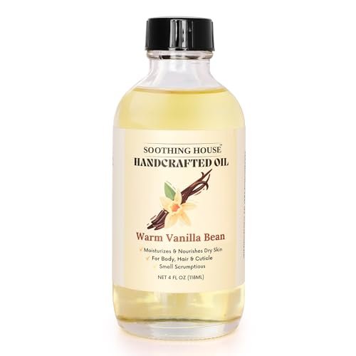 Soothing House Warm Vanilla Bean Body Oil - Moisturizing Body Oil with Almond & Jojoba Oil for Soft, Glowing Skin (4 fl oz) - görsel 4