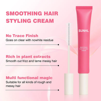 Sunnyholiday Styling Cream for Hair – Taming Wand 3-in-1 Formula Controls Flyaways, Smooths Frizz & Styles Edges – Lightweight Hold, No Flaking – Slick Back Hair Products for All Hair Types (0.6 oz)