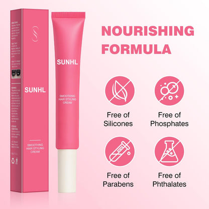 Sunnyholiday Styling Cream for Hair – Taming Wand 3-in-1 Formula Controls Flyaways, Smooths Frizz & Styles Edges – Lightweight Hold, No Flaking – Slick Back Hair Products for All Hair Types (0.6 oz)