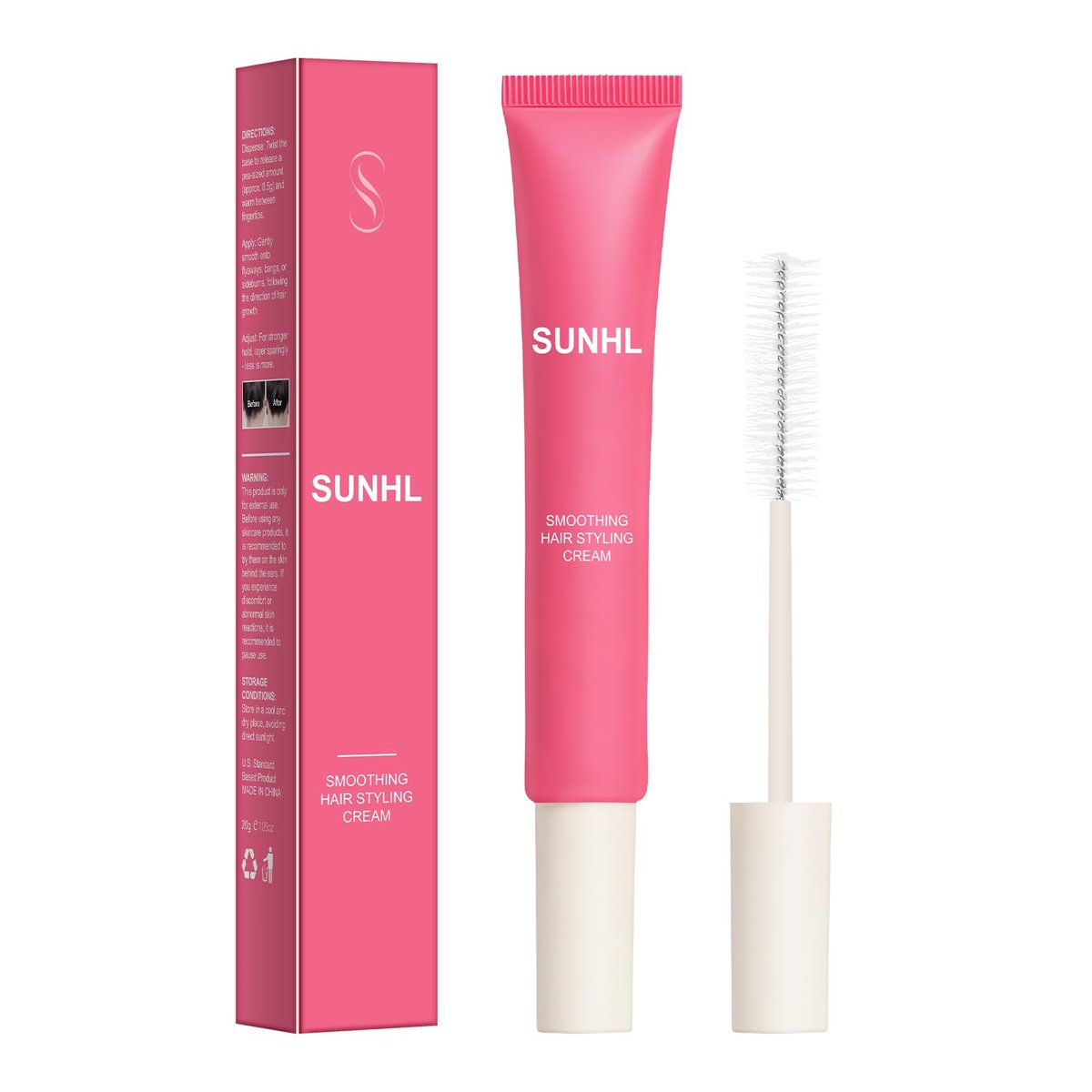 Sunnyholiday Styling Cream for Hair – Taming Wand 3-in-1 Formula Controls Flyaways, Smooths Frizz & Styles Edges – Lightweight Hold, No Flaking – Slick Back Hair Products for All Hair Types (0.6 oz) - görsel 1