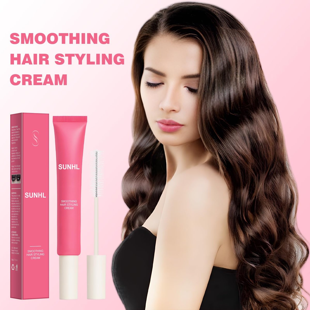 Sunnyholiday Styling Cream for Hair – Taming Wand 3-in-1 Formula Controls Flyaways, Smooths Frizz & Styles Edges – Lightweight Hold, No Flaking – Slick Back Hair Products for All Hair Types (0.6 oz) - görsel 3