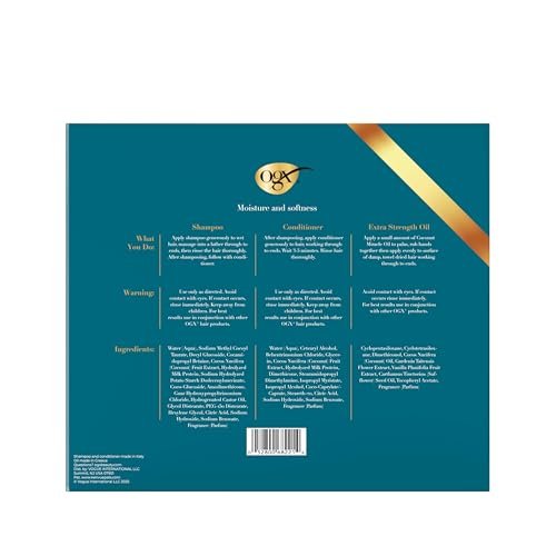 OGX Nourishing + Coconut Milk Shampoo & Conditioner & Extra Strength Damage Remedy + Coconut Miracle Oil Penetrating Hair Oil 3-Piece Hydration Set Avelisse