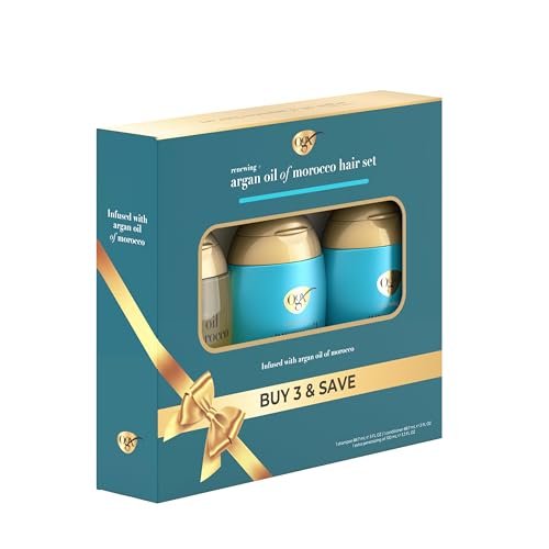 OGX Renewing + Argan Oil of Morocco Travel Size Hair Care Set – Damage Repairing Shampoo, Conditioner & Hair Oil Treatment - görsel 8
