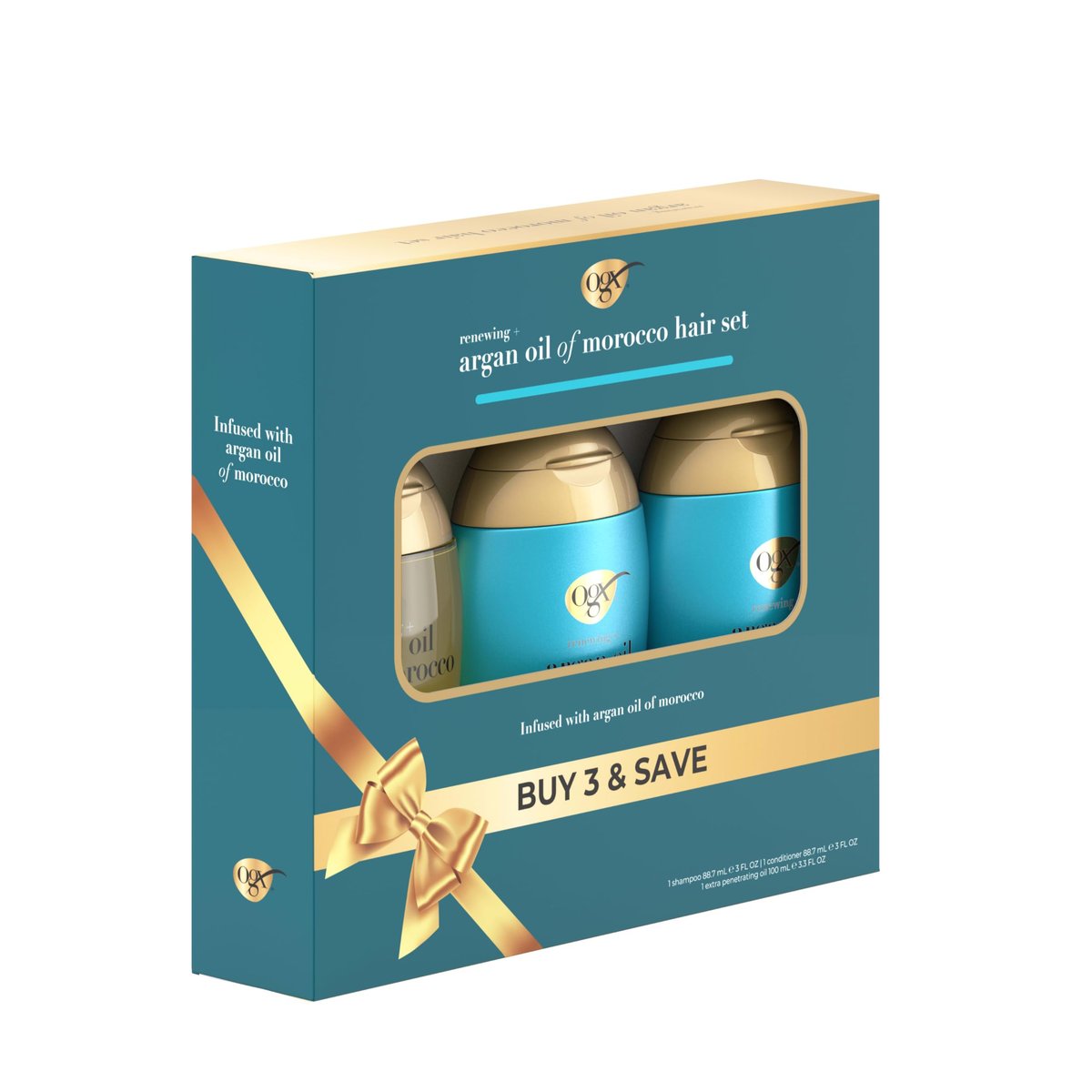 OGX Renewing + Argan Oil of Morocco Travel Size Hair Care Set – Damage Repairing Shampoo, Conditioner & Hair Oil Treatment - görsel 7