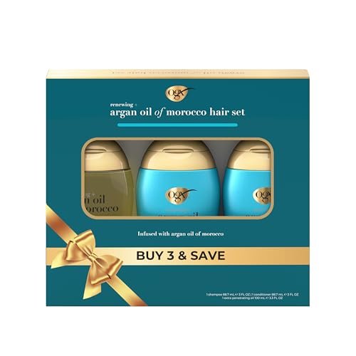 OGX Renewing + Argan Oil of Morocco Travel Size Hair Care Set – Damage Repairing Shampoo, Conditioner & Hair Oil Treatment - görsel 2