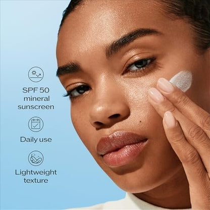 Shiseido Urban Environment Mineral Clear Sunscreen SPF 50 - Visibly Improves Skin Tone, Radiance, Wrinkles & Firmness - Water Resistant for 40 Minutes - Non-Comedogenic - 1 fl oz Avelisse