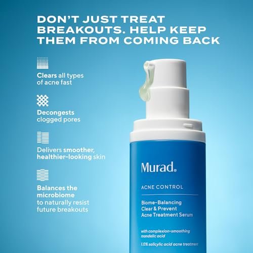 Murad Biome-Balancing Acne Treatment – Salicylic, Mandelic & Glutamic Acid Serum for Clearing Breakouts, Decongesting Pores & Balancing Skin Microbiome – 1.0 Fl Oz Avelisse