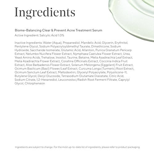 Murad Biome-Balancing Acne Treatment – Salicylic, Mandelic & Glutamic Acid Serum for Clearing Breakouts, Decongesting Pores & Balancing Skin Microbiome – 1.0 Fl Oz Avelisse