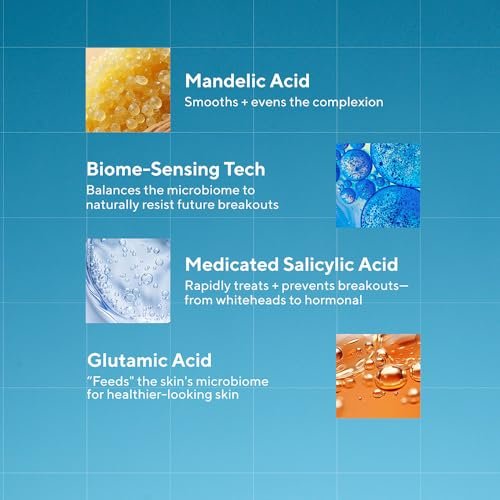 Murad Biome-Balancing Acne Treatment – Salicylic, Mandelic & Glutamic Acid Serum for Clearing Breakouts, Decongesting Pores & Balancing Skin Microbiome – 1.0 Fl Oz Avelisse