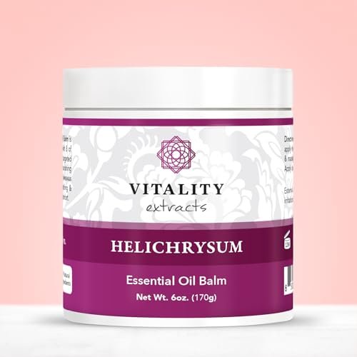 Vitality Extracts Helichrysum Balm - 6oz, Helichrysum Gymnocephalum, Beeswax, Almond Oil, Ultra-Moisturizing Skin Healing Full Body Hydration Avelisse