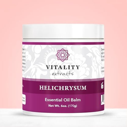 Vitality Extracts Helichrysum Balm - 6oz, Helichrysum Gymnocephalum, Beeswax, Almond Oil, Ultra-Moisturizing Skin Healing Full Body Hydration Avelisse