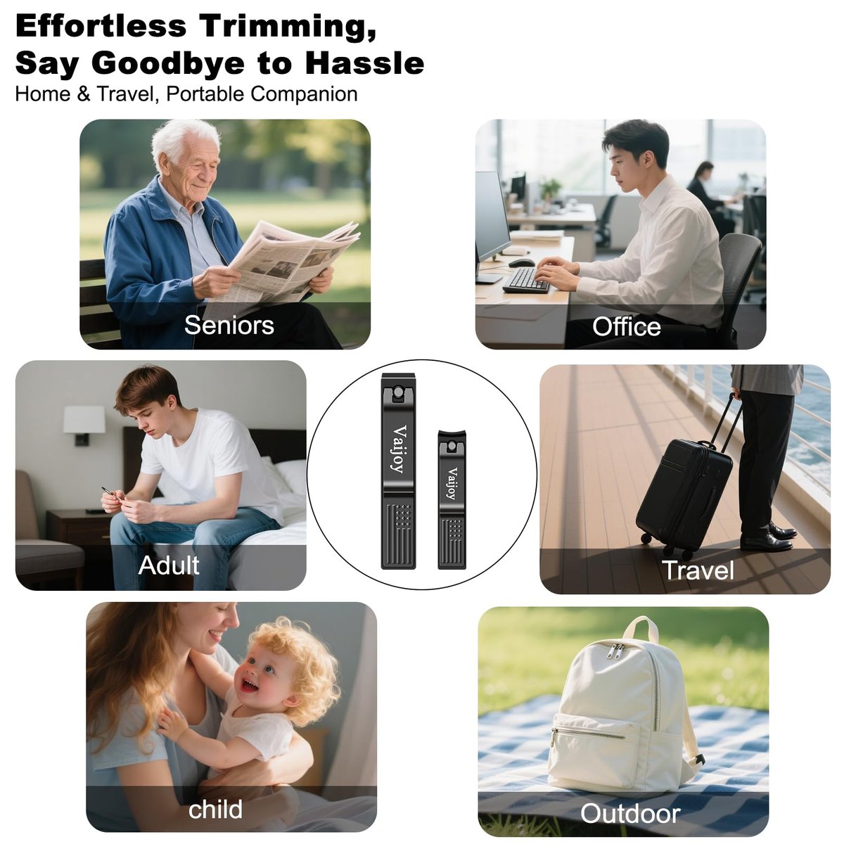 VAIJOY Nail Clippers Set – Stainless Steel Fingernail and Toenail Trimmer for Men & Women with Tin Case Avelisse