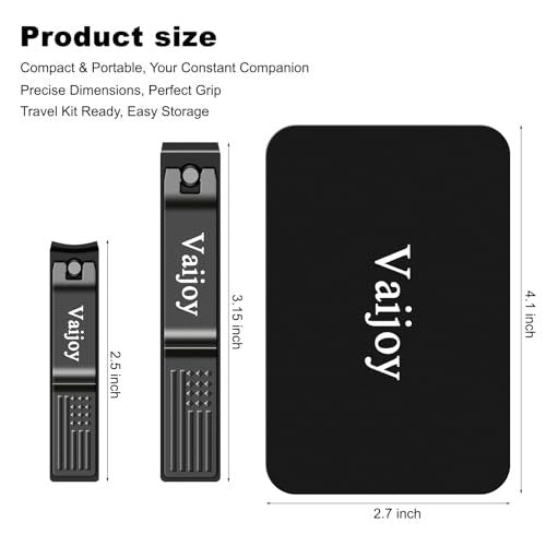 VAIJOY Nail Clippers Set – Stainless Steel Fingernail and Toenail Trimmer for Men & Women with Tin Case Avelisse