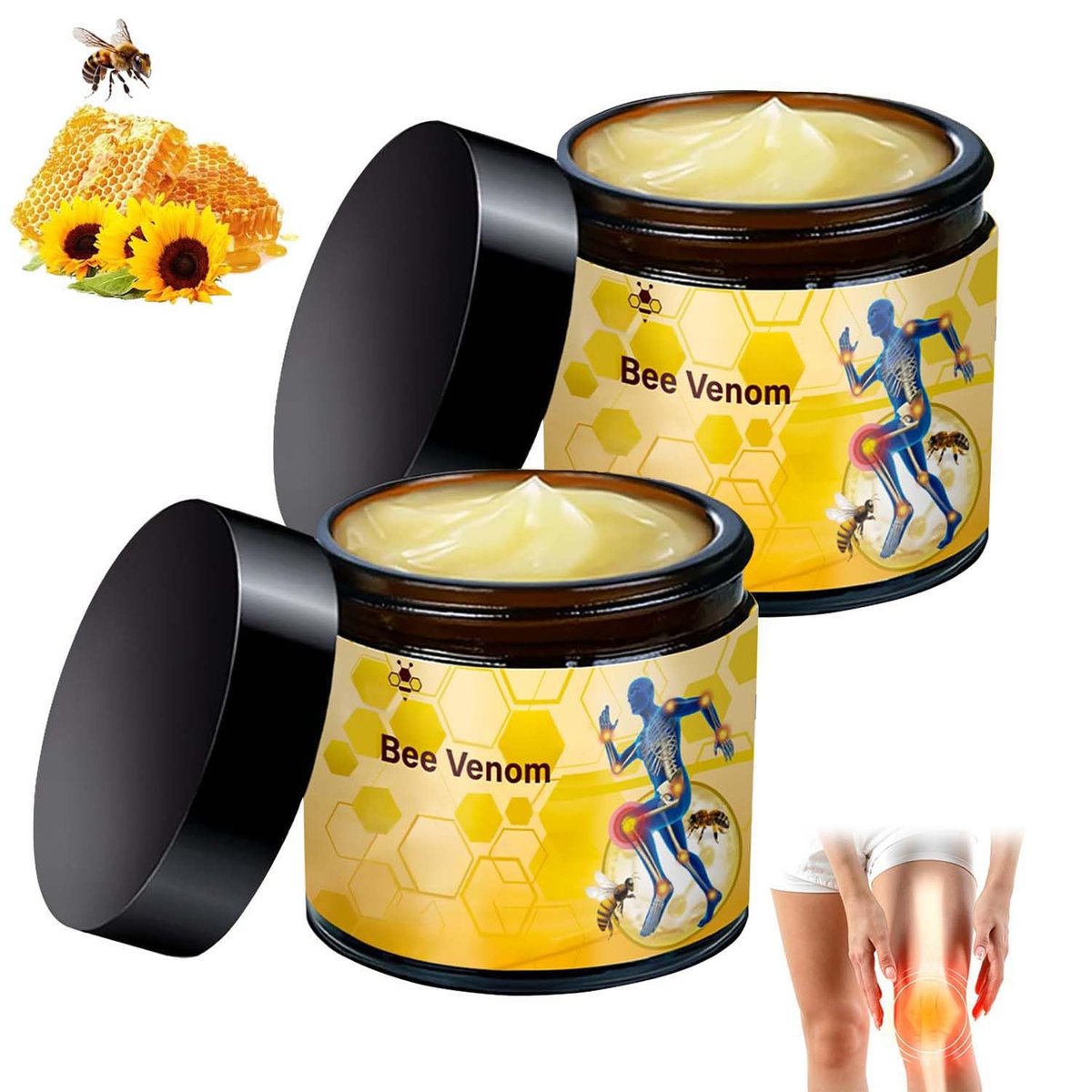 MILEDY Bee Venom Cream (2-Pack) – Professional Strength for Back, Knee, Hands, Neck & Feet Avelisse