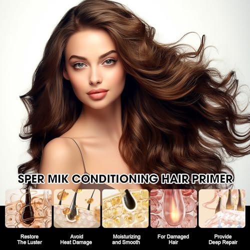 Super Almond Milk Leave in Conditioner Spray with Collagen – Detangler & Anti Frizz Hair Treatment for Dry Damaged Hair, Helps Reduce Split Ends & Flyaways, Improves Softness & Shine, 4 fl oz (120mL) Avelisse