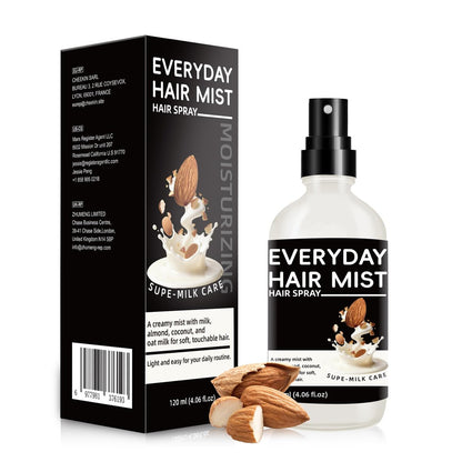 Super Almond Milk Leave in Conditioner Spray with Collagen – Detangler & Anti Frizz Hair Treatment for Dry Damaged Hair, Helps Reduce Split Ends & Flyaways, Improves Softness & Shine, 4 fl oz (120mL) Avelisse