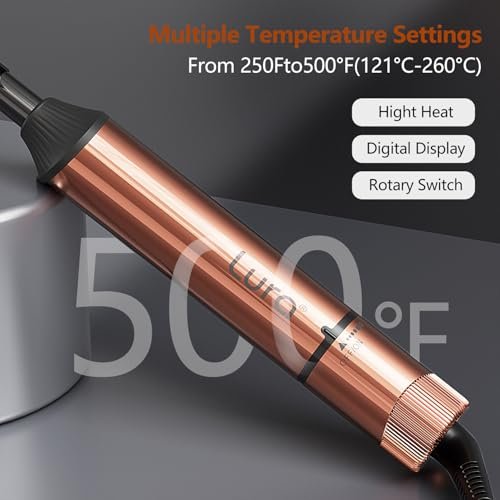 LURA Nano Titanium Hot Comb for Wigs | 250-500°F Electric Straightening Comb for Black Women Hair | Professional Pressing Comb (Rose Gold) Avelisse