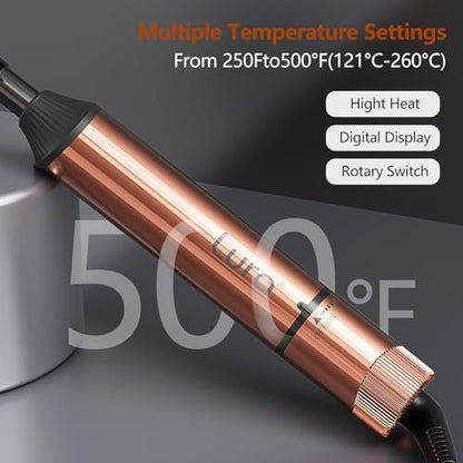 LURA Nano Titanium Hot Comb for Wigs | 250-500°F Electric Straightening Comb for Black Women Hair | Professional Pressing Comb (Rose Gold) Avelisse
