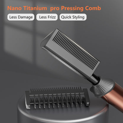 LURA Nano Titanium Hot Comb for Wigs | 250-500°F Electric Straightening Comb for Black Women Hair | Professional Pressing Comb (Rose Gold) Avelisse