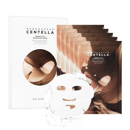 SKIN1004 Madagascar Centella Probio-Cica Nourishing Mask – Deep Hydration & Skin Barrier Support (5 Sheets) Avelisse