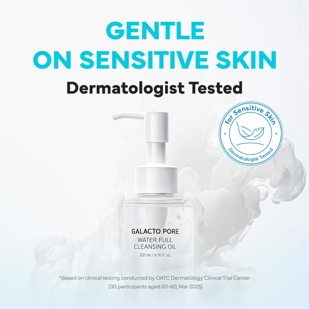 SAM'U Galacto Pore Water Full Cleansing Oil - Korean Oil Cleanser & Makeup Remover with Galactomyces & Rice Bran Oil, Non-Comedogenic, 6.76 fl oz - görsel 9