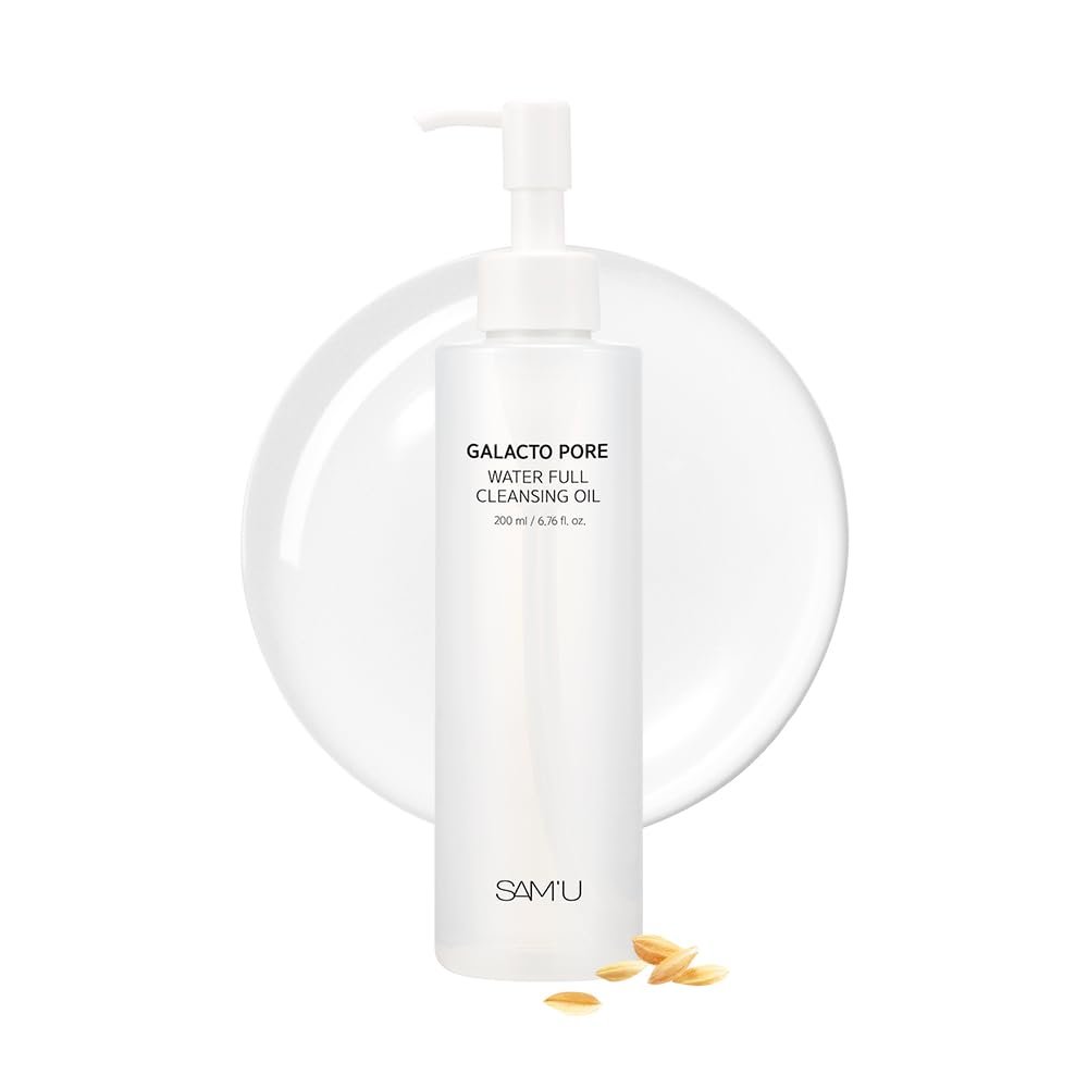 SAM'U Galacto Pore Water Full Cleansing Oil - Korean Oil Cleanser & Makeup Remover with Galactomyces & Rice Bran Oil, Non-Comedogenic, 6.76 fl oz - görsel 1