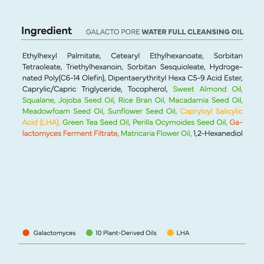 SAM'U Galacto Pore Water Full Cleansing Oil - Korean Oil Cleanser & Makeup Remover with Galactomyces & Rice Bran Oil, Non-Comedogenic, 6.76 fl oz - görsel 11