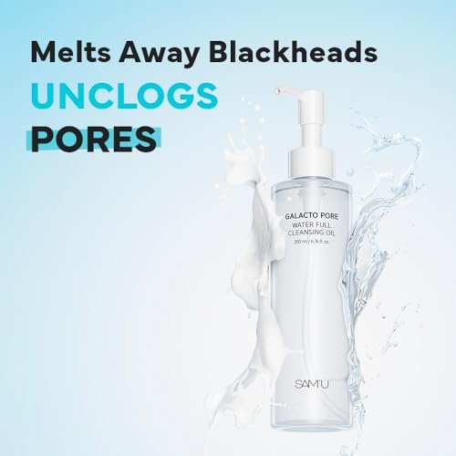 SAM'U Galacto Pore Water Full Cleansing Oil - Korean Oil Cleanser & Makeup Remover with Galactomyces & Rice Bran Oil, Non-Comedogenic, 6.76 fl oz - görsel 4