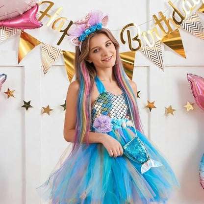 24PCS Colored Hair Extensions for Girls | Rainbow Clip-In Hair Clips & Ponytail Accessories | Multicolor Polyester Fiber