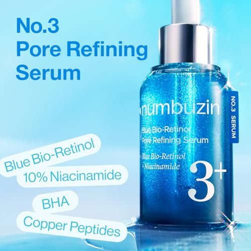 numbuzin No.3 Blue Bio-Retinol Pore Refining Serum – Retinol Beginner, Tightening, Firming, BHA, Niacinamide, Peptide – 1.01 fl oz (30ml) Avelisse