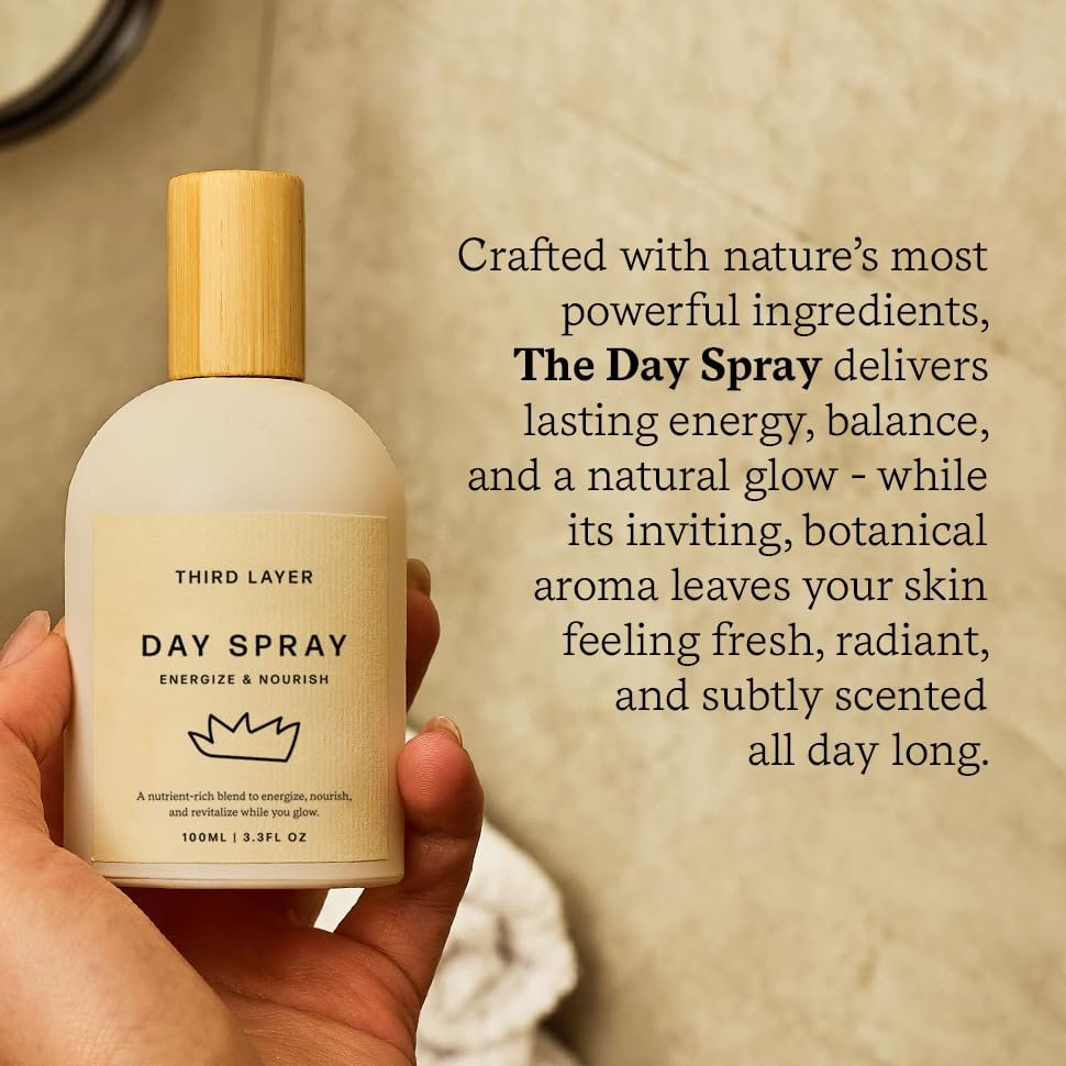Third Layer Day Spray – Fast-Absorbing Skin & Body Oil with Jojoba, Moringa & Green Coffee – Alcohol-Free, Paraben-Free, Synthetic Fragrance-Free (3.3 fl oz) Avelisse