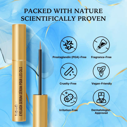 VieBeauti Lash Serum for Eyelash Growth - 5mL Advanced Formula for Longer, Fuller, Thicker Lashes - Vegan & Cruelty-Free, Safe for Sensitive Eyes, 5-Month Supply Avelisse
