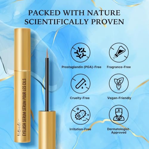 VieBeauti Lash Serum for Eyelash Growth - 5mL Advanced Formula for Longer, Fuller, Thicker Lashes - Vegan & Cruelty-Free, Safe for Sensitive Eyes, 5-Month Supply Avelisse