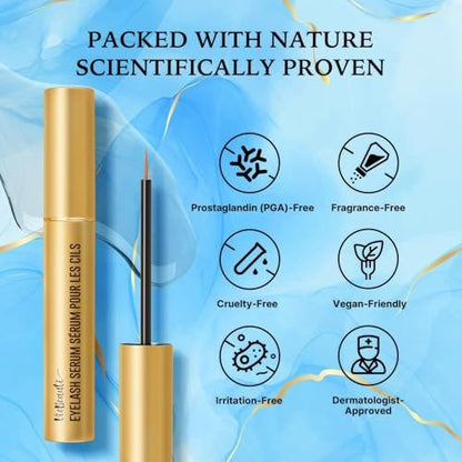 VieBeauti Lash Serum for Eyelash Growth - 5mL Advanced Formula for Longer, Fuller, Thicker Lashes - Vegan & Cruelty-Free, Safe for Sensitive Eyes, 5-Month Supply Avelisse