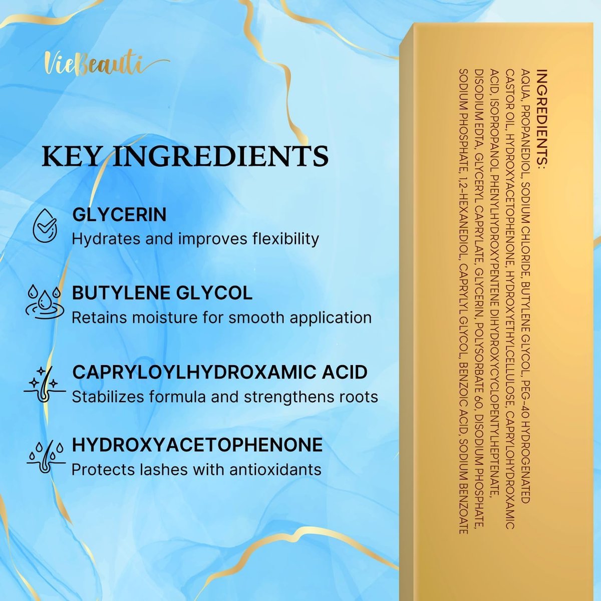 VieBeauti Lash Serum for Eyelash Growth - 5mL Advanced Formula for Longer, Fuller, Thicker Lashes - Vegan & Cruelty-Free, Safe for Sensitive Eyes, 5-Month Supply Avelisse
