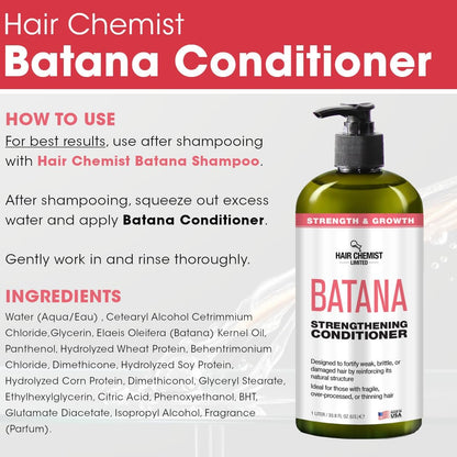 Hair Chemist Batana Strengthening Set – Shampoo, Conditioner & Hair Oil for Growth & Thickness