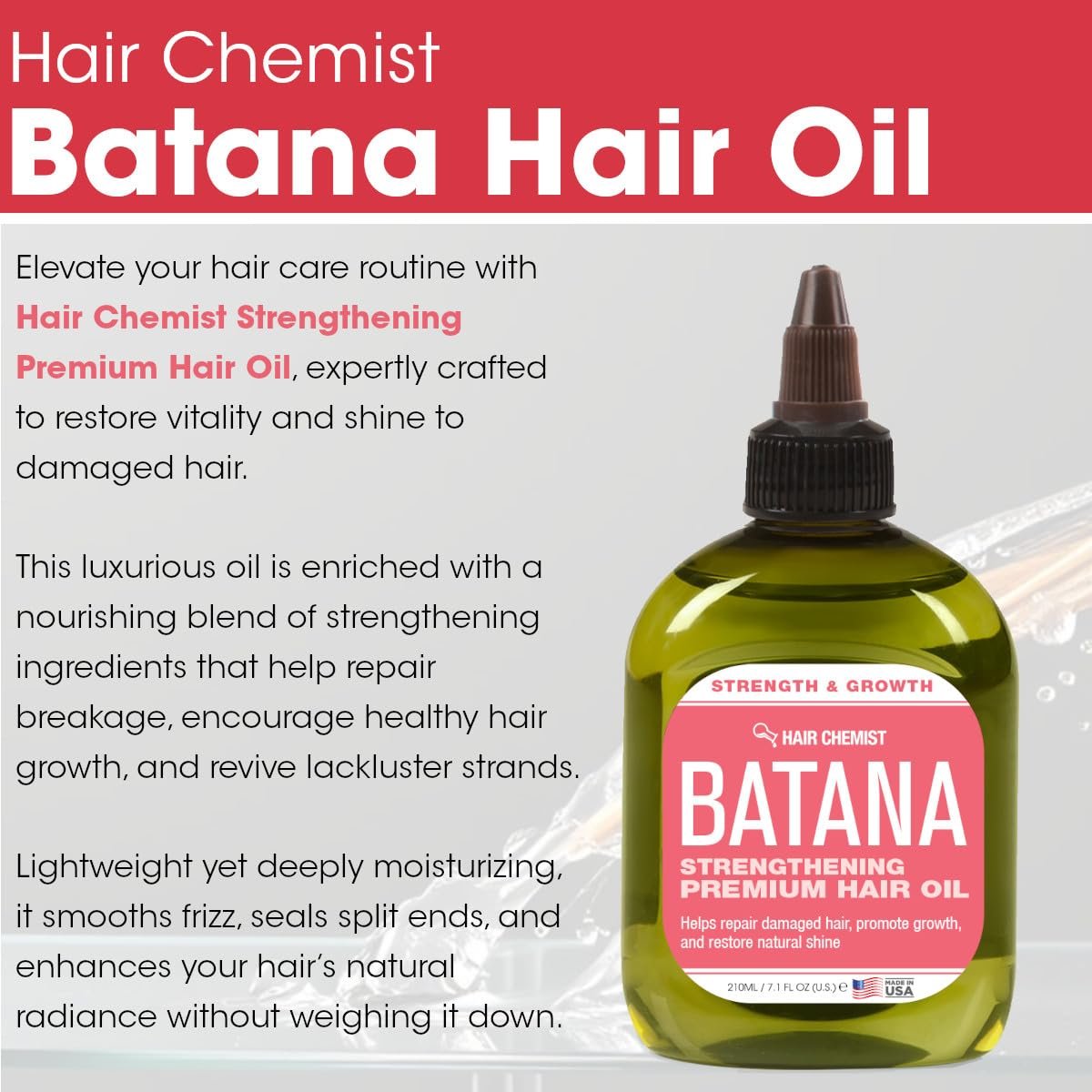 Hair Chemist Batana Strengthening Set – Shampoo, Conditioner & Hair Oil for Growth & Thickness - görsel 9