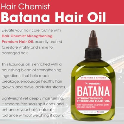 Hair Chemist Batana Strengthening Set – Shampoo, Conditioner & Hair Oil for Growth & Thickness