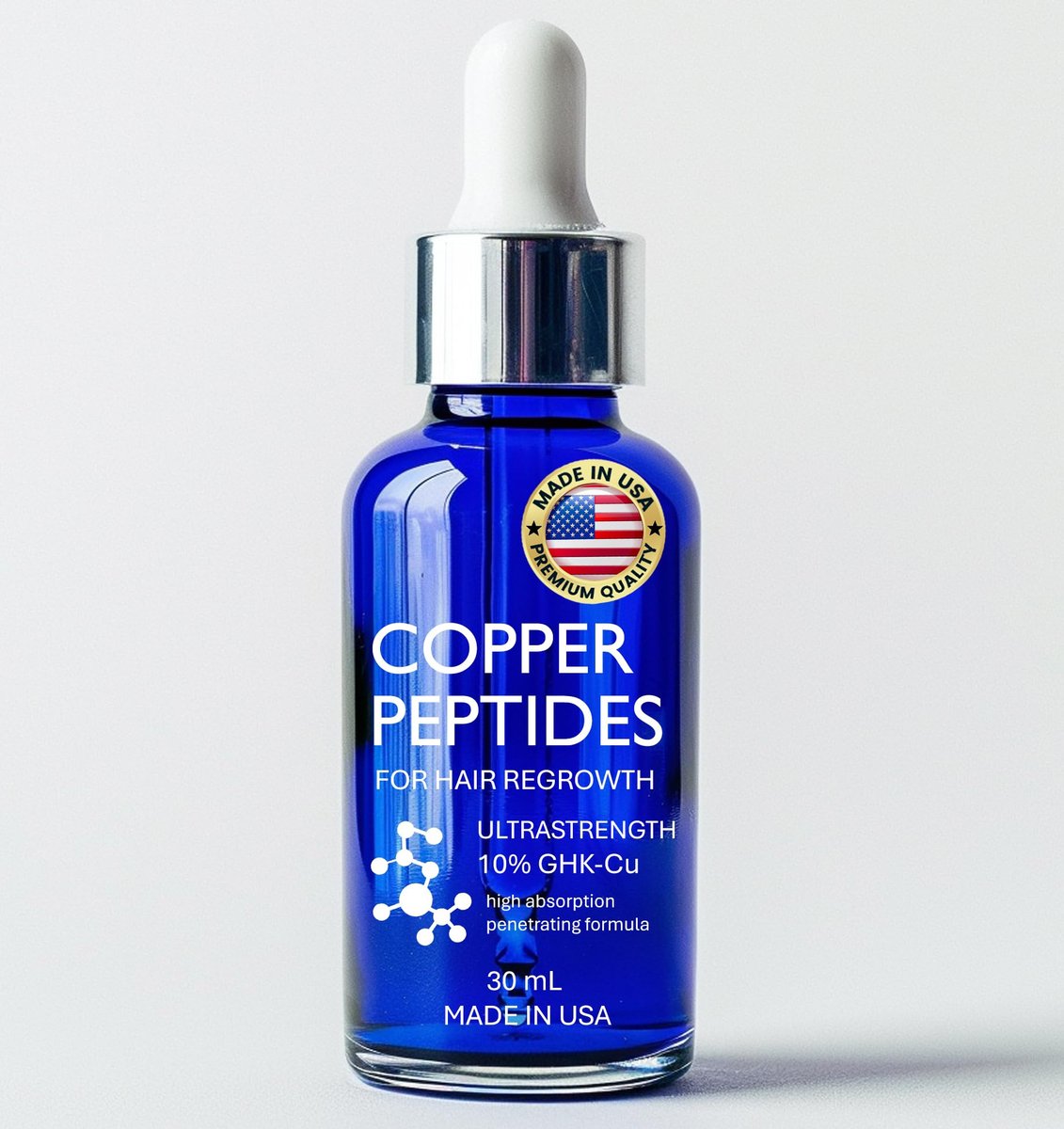 Ultrastrong 10% Copper Peptide Serum for Hair Growth – Liposomal 7x Absorption – Made in USA Avelisse