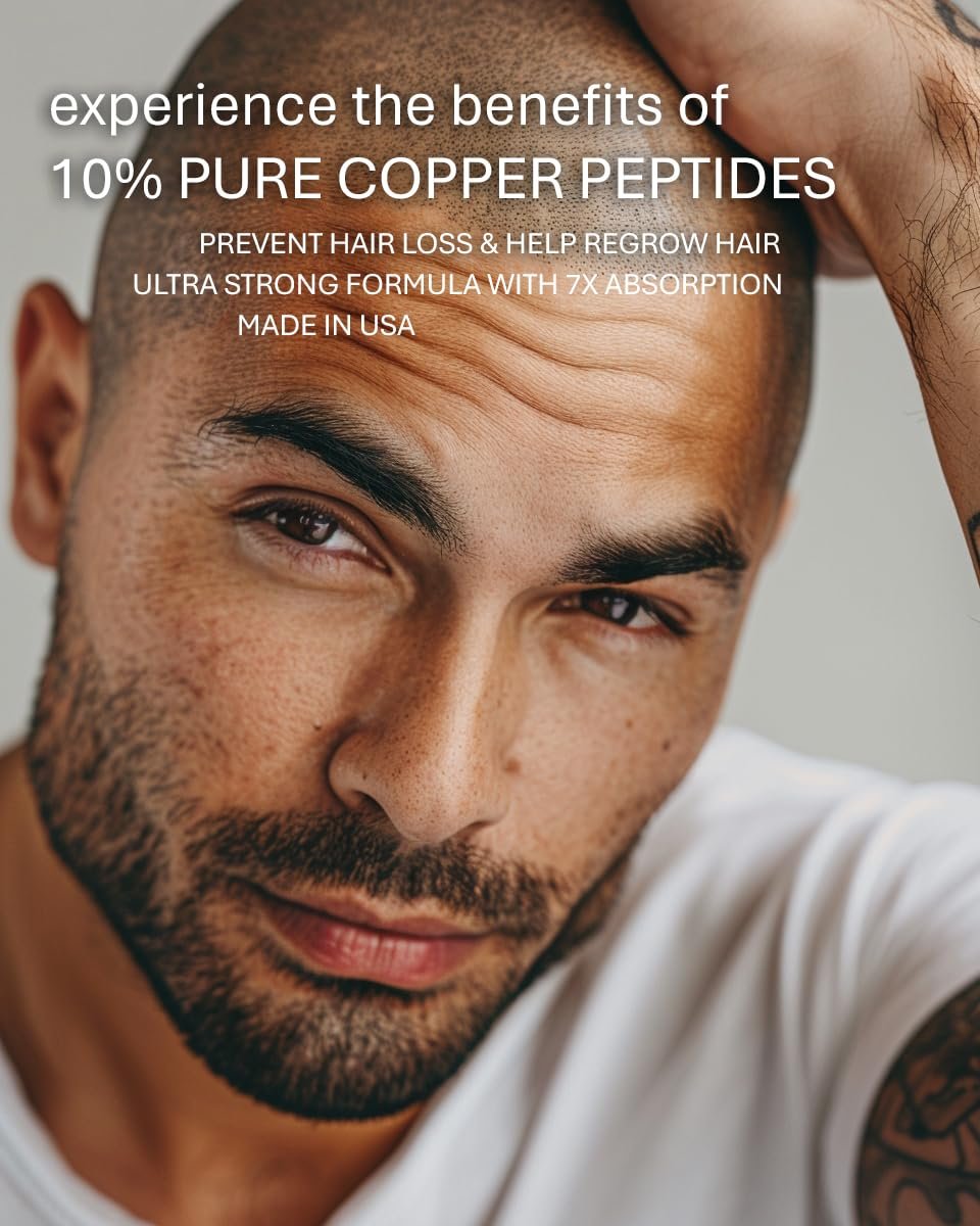Ultrastrong 10% Copper Peptide Serum for Hair Growth – Liposomal 7x Absorption – Made in USA Avelisse