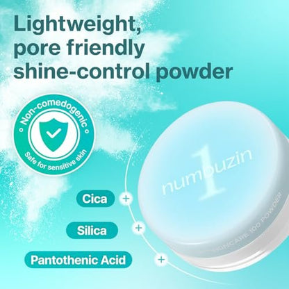 numbuzin No.1 Powder | Pantothenic Skincare 100 Powder | 24H Long-Lasting Finish | Silica + Pantothenic Acid + CICA | For Acne-Prone Skin | 0.24 oz Avelisse