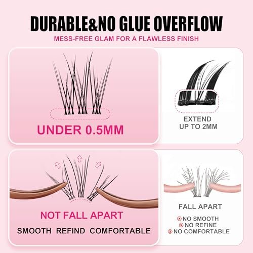 Flare Lashes with Invisible Band – DIY Natural Eyelash Extension Kit with Bond, Seal, Glue, and Remover – Beginner Friendly, Individual Lashes, Waterproof & Long Lasting Makeup Avelisse