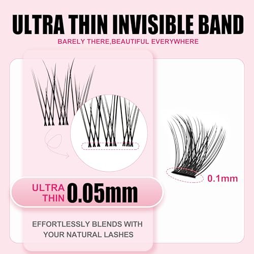 Flare Lashes with Invisible Band – DIY Natural Eyelash Extension Kit with Bond, Seal, Glue, and Remover – Beginner Friendly, Individual Lashes, Waterproof & Long Lasting Makeup Avelisse